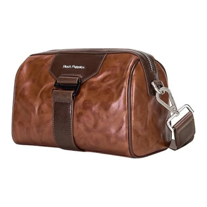 Hush Puppies Cow Leather Crossbody Bag Shoulder Bag Men's Black/Coffee-7
