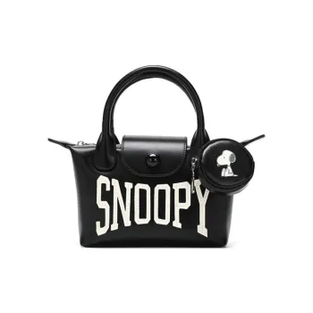 SNOOPY PU Handbag Crossbody Bag Small Size Women's Black