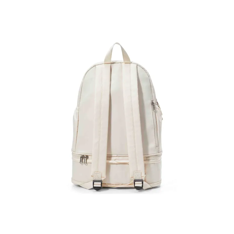 QING QI ZHE Fabric Backpack Travel Backpack Backpack Unisex Black Ecru Light Blue-11