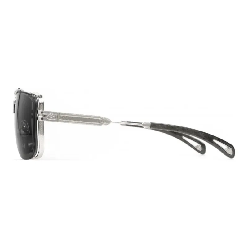 Maybach Wooden Titanium Aviator Sunglasses Men's Silver-2