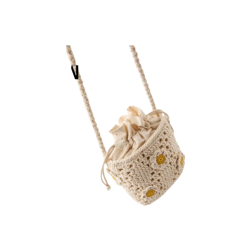 ZARA Polyester Bucket Bags Shoulder Bag Crossbody Bag Women's Light Beige Yellow-4