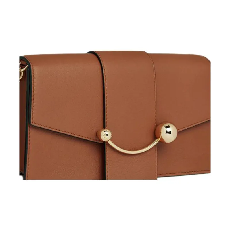 Strathberry Smooth Calf Leather Crossbody Bag Shoulder Bag Mini Women's Chestnut Brown-3