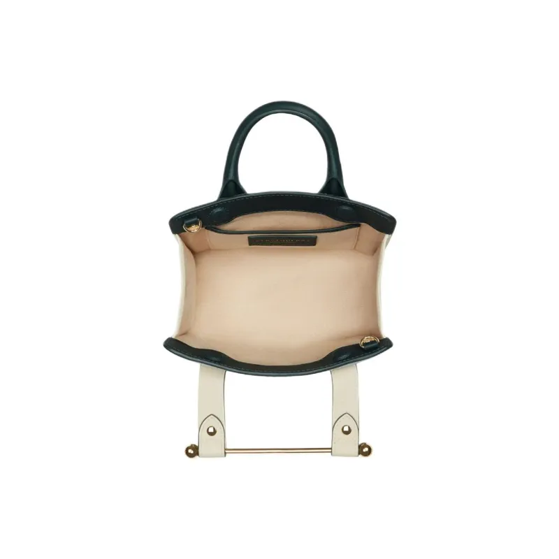 Strathberry Calfskin Tote Bag Shopping Bag Shoulder Bag Crossbody Bag Handbag Nano Women's Duck Egg Blue With Green-3