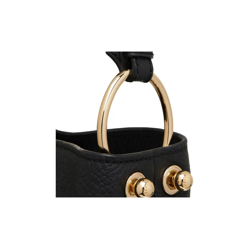 Strathberry Grained Calfskin Bucket Bag Hobo Bag Handbag Shoulder Bag Regular Women's Black-4