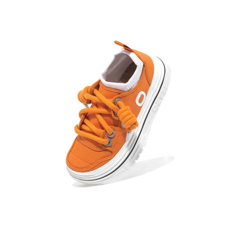 OETZI Super Light Wear Resistant Breathable Lightweight Height Increasing Low Top Casual Shoes Unisex Orange-3