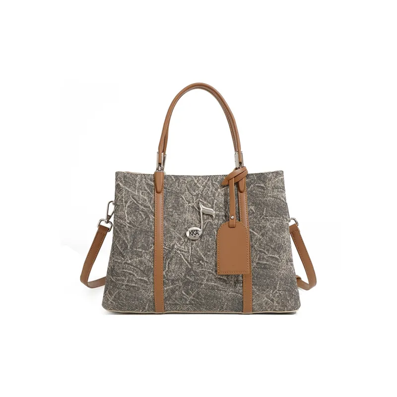 KKA Fabric With PU Handbag Shoulder Bag Crossbody Bag Regular Women's Ink Blue/Khaki/Red Brown-3