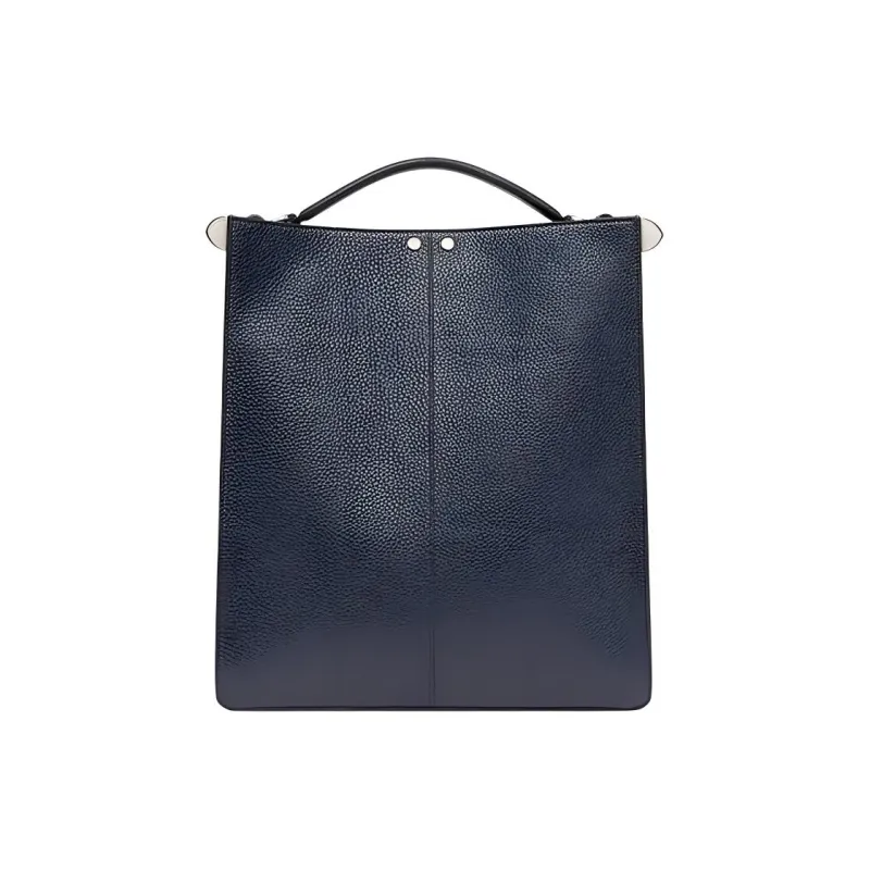 FENDI Peekaboo ISeeU Roman Nappa Leather Tote Bag Shopping Bag Shoulder Bag Crossbody Bag Handbags Men's Dark Blue-2