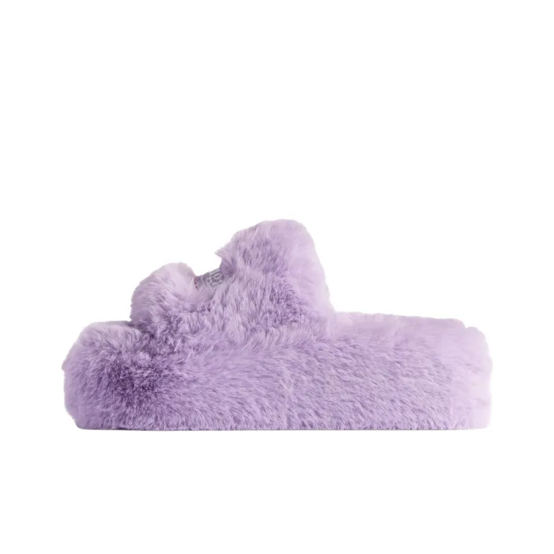Balenciaga Furry Slide Slippers Women's Light Purple-0