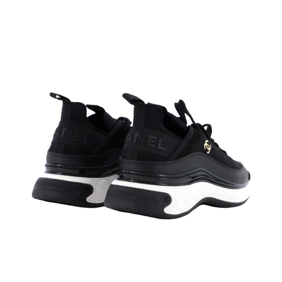 CHANEL Wear Resistant Low Top Casual Shoes Women's Black