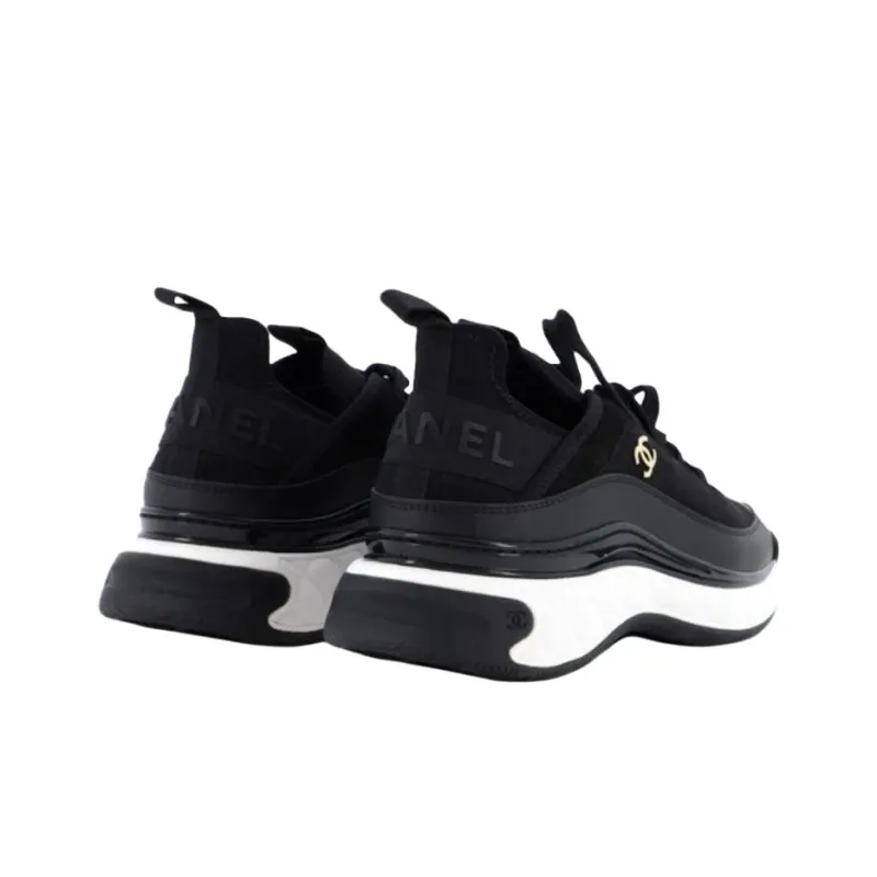 CHANEL Wear Resistant Low Top Casual Shoes Women's Black-4