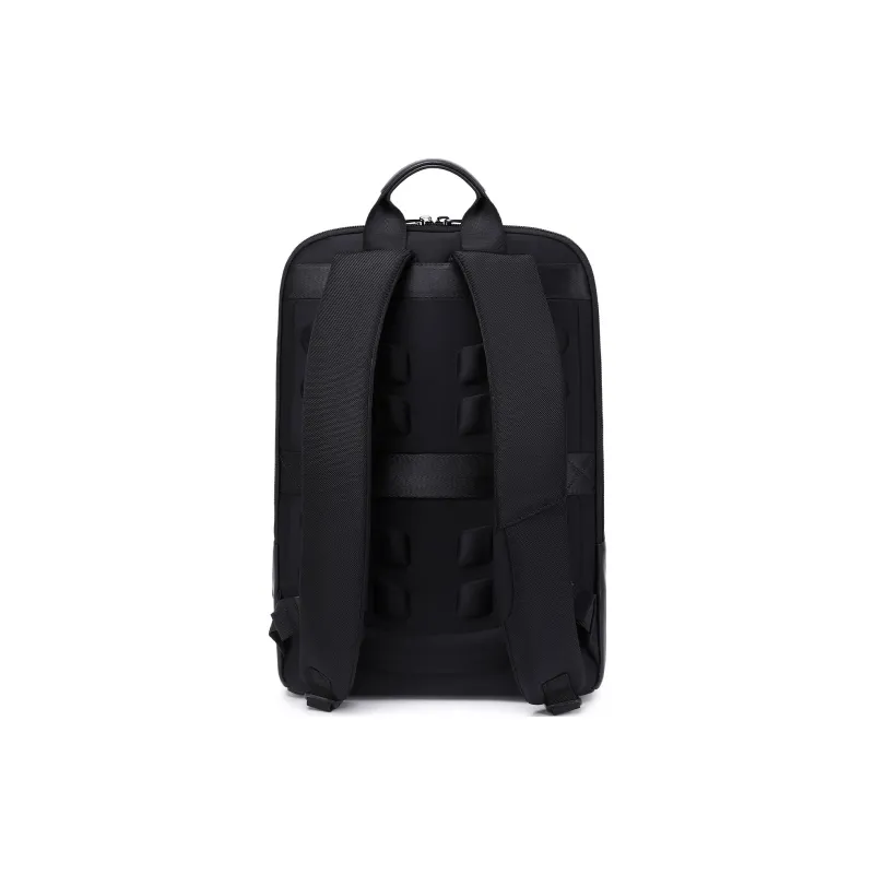 QRST Microfiber With Oxford Backpack Laptop Bag Men's Black-2