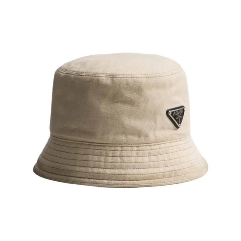 PRADA Logo-plaque Denim Bucket Hat-1