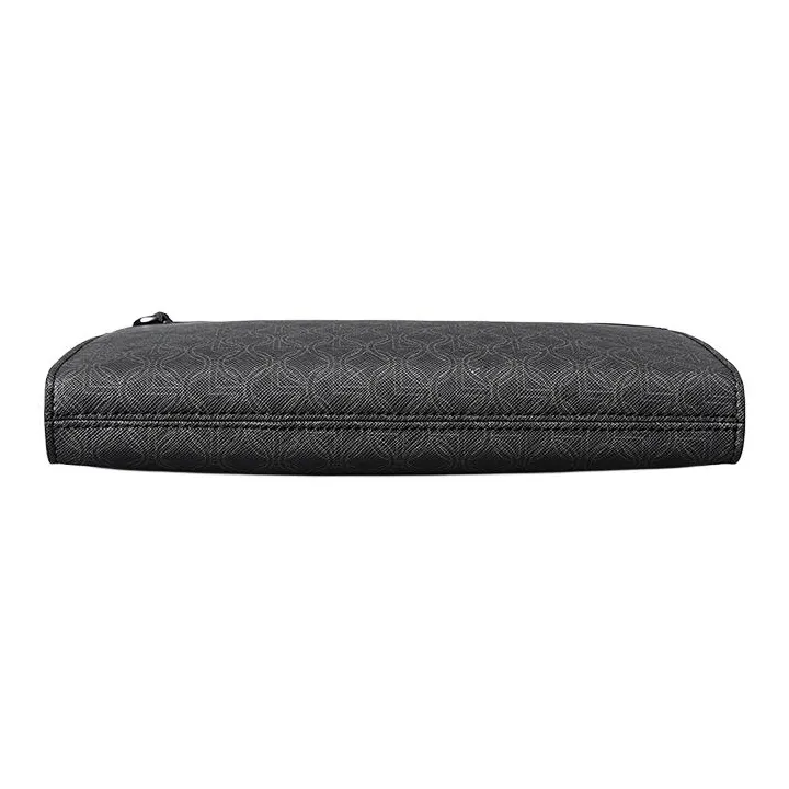GOLDLION Top Grain Cow Leather With PVC Clutch Men's Black-3