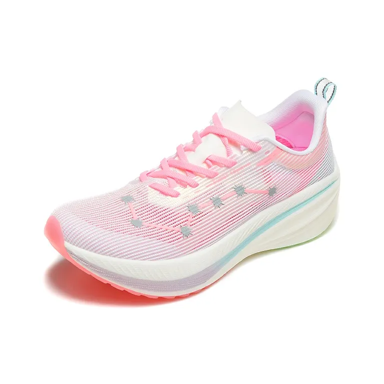 DUANGOU Abrasion Resistant Lightweight Slip Resistant Low Top Running Shoes Unisex Blue Pink Mismatched-4