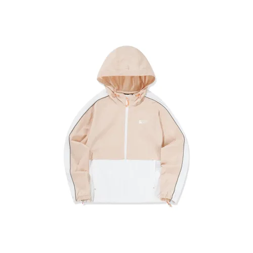 QIAODAN Trench Coats Women's Ceramic Gray Pink/Jordan White