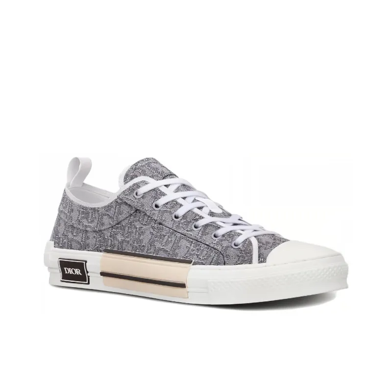 DIOR B23 Low Top Ruthenium Metallic Thread DIOR Oblique Jacquard-2
