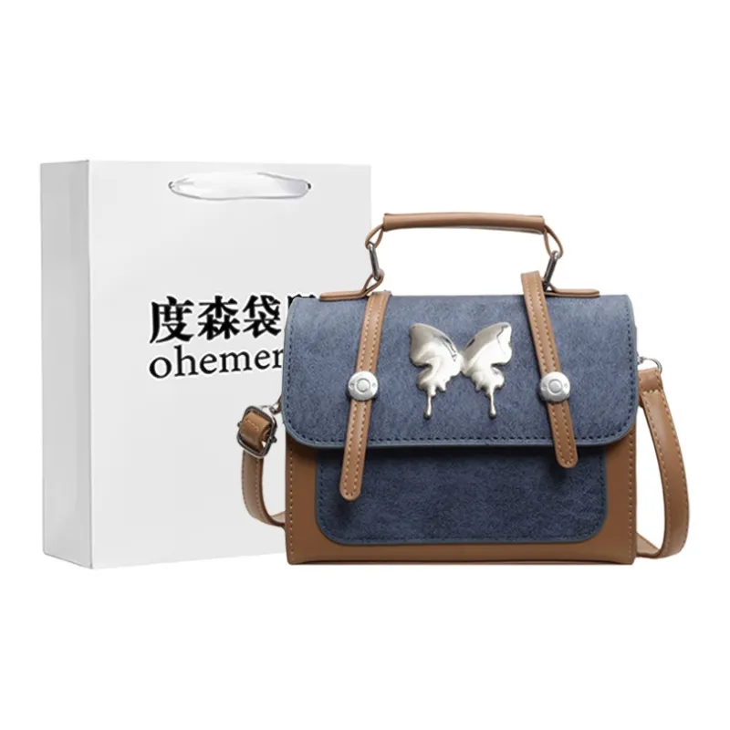 Dusen Kangaroo PU Crossbody Bag Regular Unisex Coffee & Brown/Coffee & Blue/White & Pink/Blue & Brown-7
