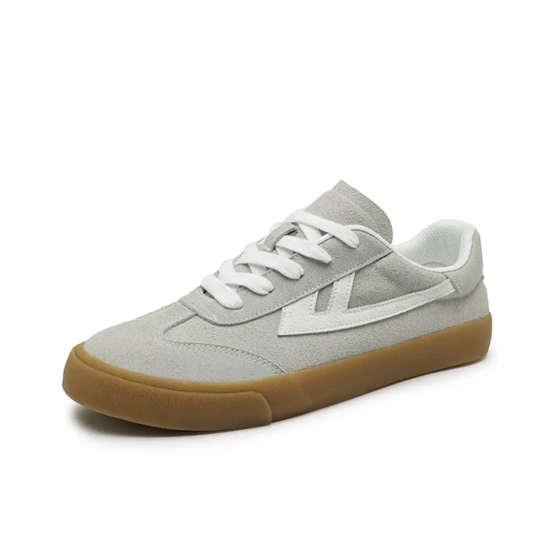 Warrior German Army Trainers Abrasion Resistant, Lightweight, And Breathable Low Top Skateboard Shoes Unisex Gray White-2