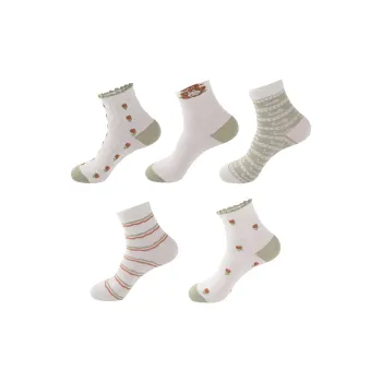 H YXIANG Mid Calf Socks Women's 5 Pack Multicolor