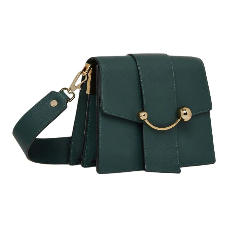 Strathberry Smooth Calf Leather Shoulder Bag Crossbody Bag Women's Dark Green-1