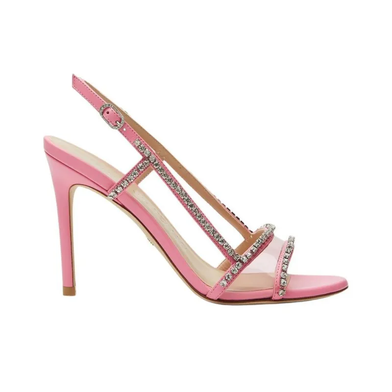 Stuart Weitzman/SW Mondrian Glam Strap Sandals 10cm Women's Pink-1