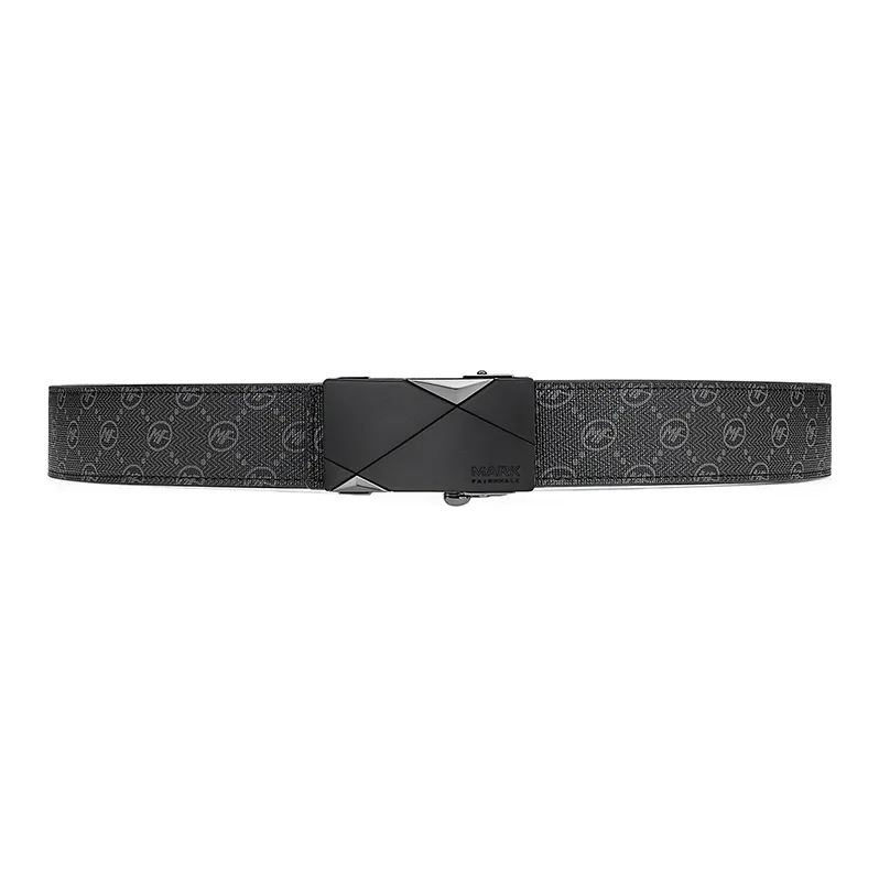 FAIRWHALE Geometric Tech Feel Automatic Buckle Casual Business Belt Pvc Leather Belts Men's Width 3.5CM-3