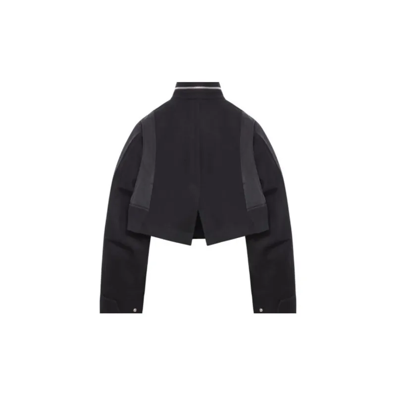 Sacai Wool Melton X Nylon Twill Jacket 'Black'-1