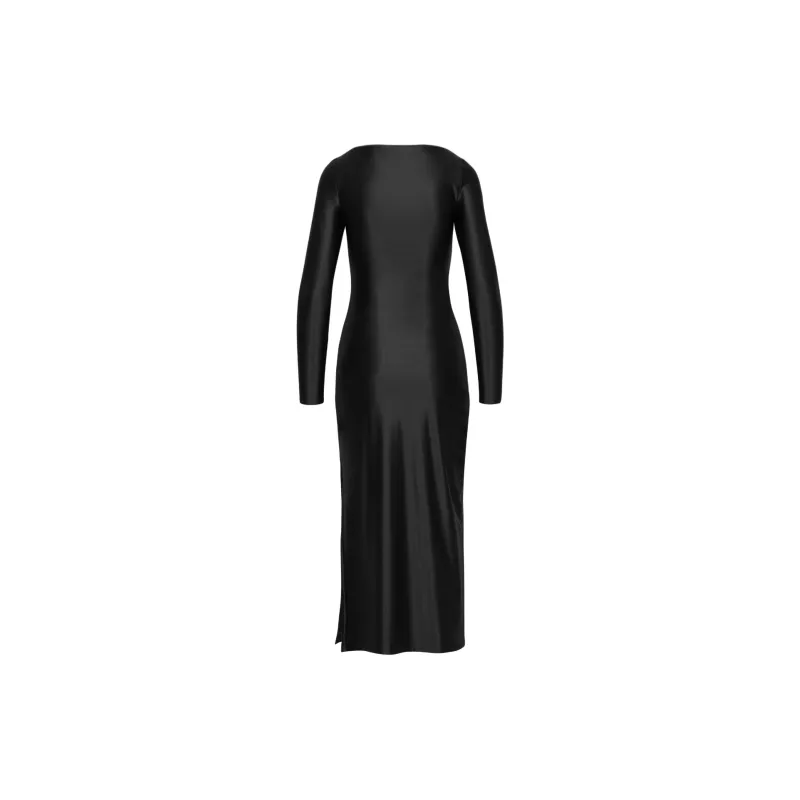 ARITZIA Ten Satinette Starlit Dress Long-Sleeved Dresses Women's BLACK/Black-1