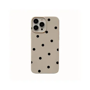 Akkerds TPU Material Minimalist Style Milk Tea Polka Dot Silicone Phone Case Compatible With Apple IPhone 15 Pro Max