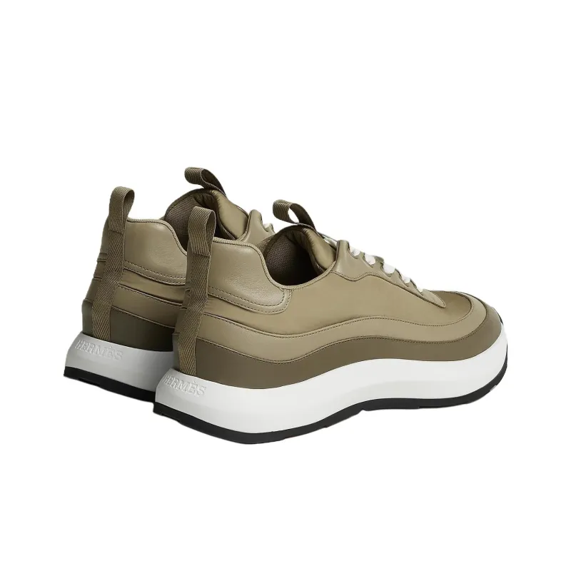 HERMES Gramme Low-Top Casual Shoes Men's Green-2