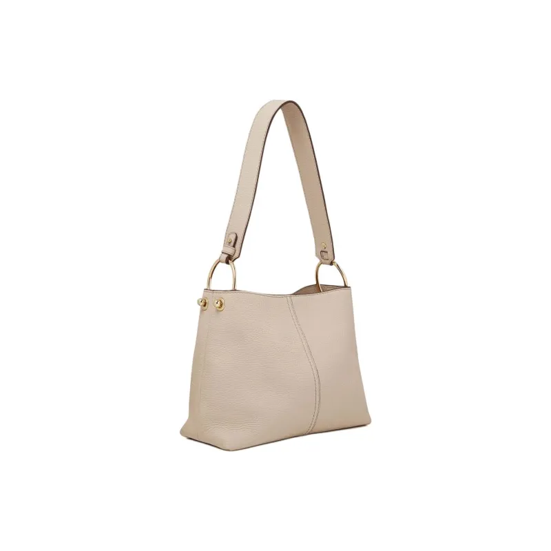 Strathberry Grained Calfskin Bucket Bag Hobo Bag Handbag Shoulder Bag Women's Oatmeal Beige-1