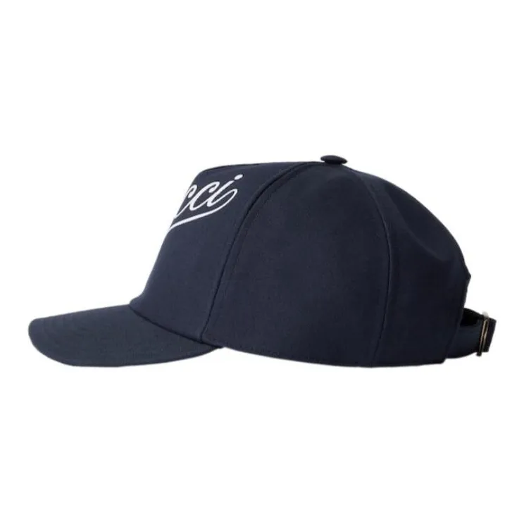 GUCCI Cotton Baseball Caps Unisex Marine Blue-1