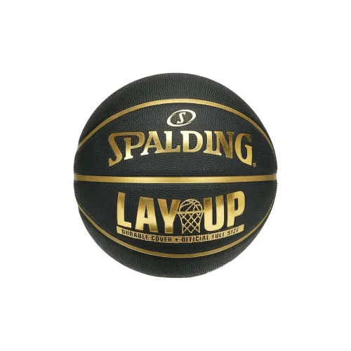 SPALDING Rubber Basketball Black Gold Size 7 Training Competition Unisex