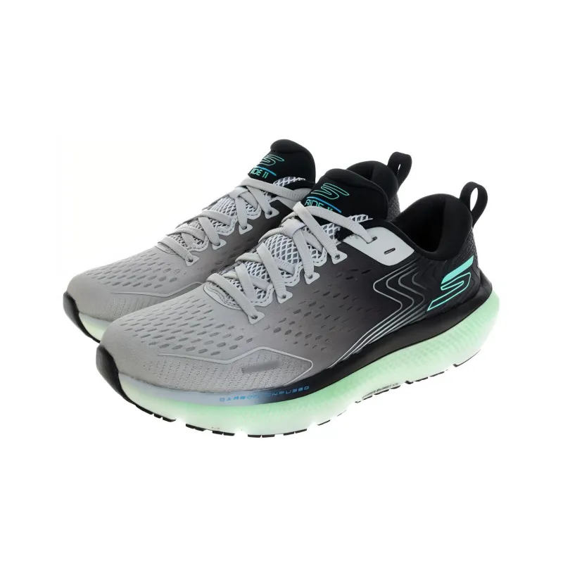 Skechers Cushioning Wear Resistant Low Top Running Shoes Women's Gray Black-1