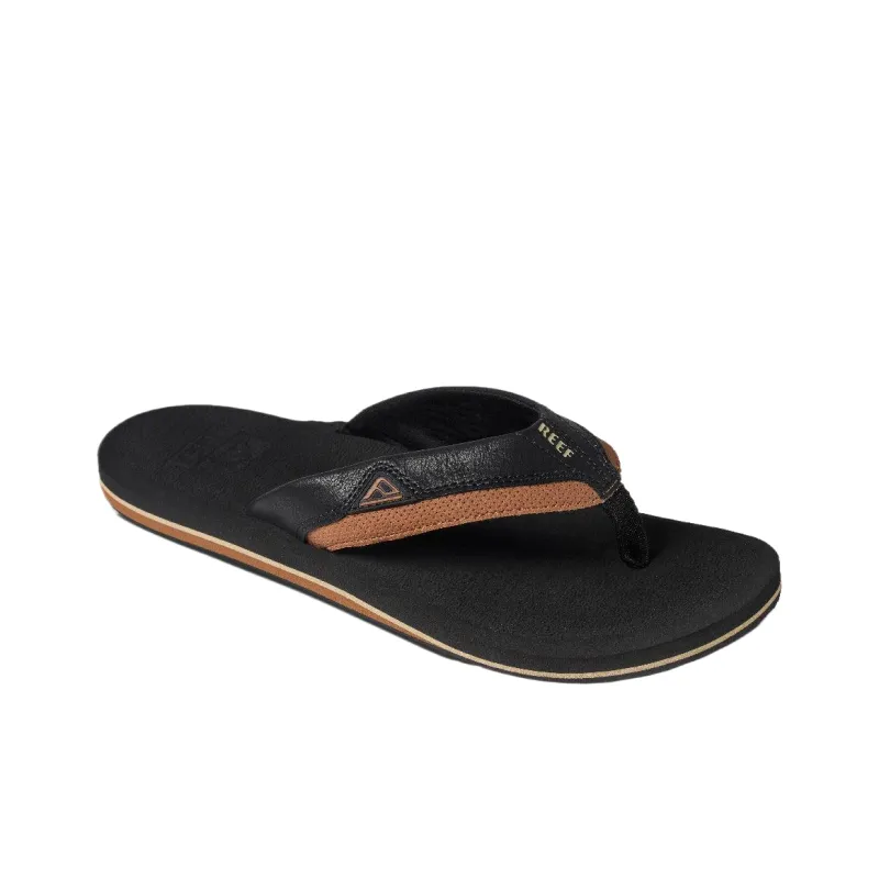 REEF Slip-Resistant Flip Flops Men's Black/Tan-2