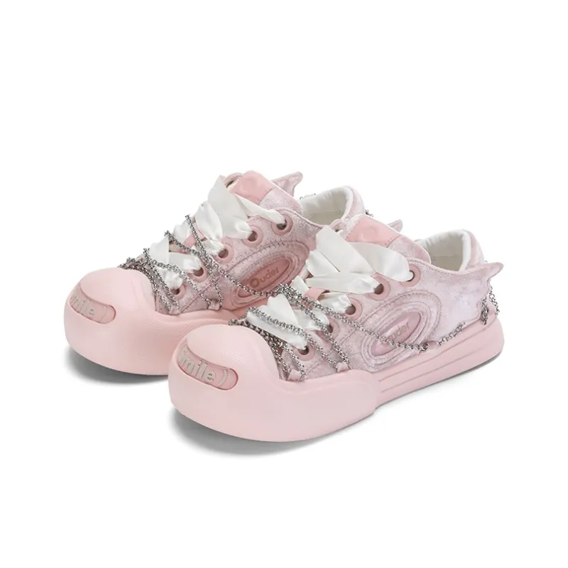 Ouder Smiler Open-Ended Smile Collection Pink Butterfly Dream Low-Top Skateboard Shoes Women's Swallowtail Butterfly-3