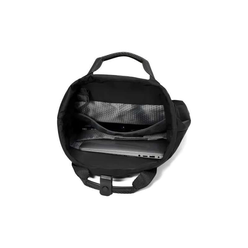 QRST Composite Fabric Backpack Laptop Bag Drawstring Bag Men's Black-4