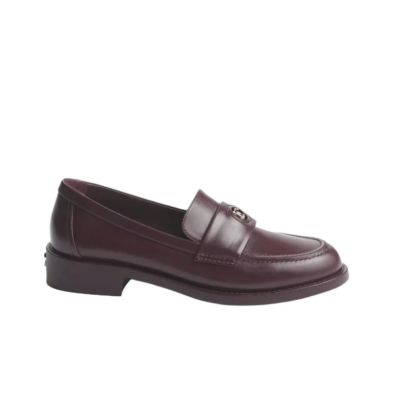 CHANEL Loafers 3cm Women's Burgundy-1