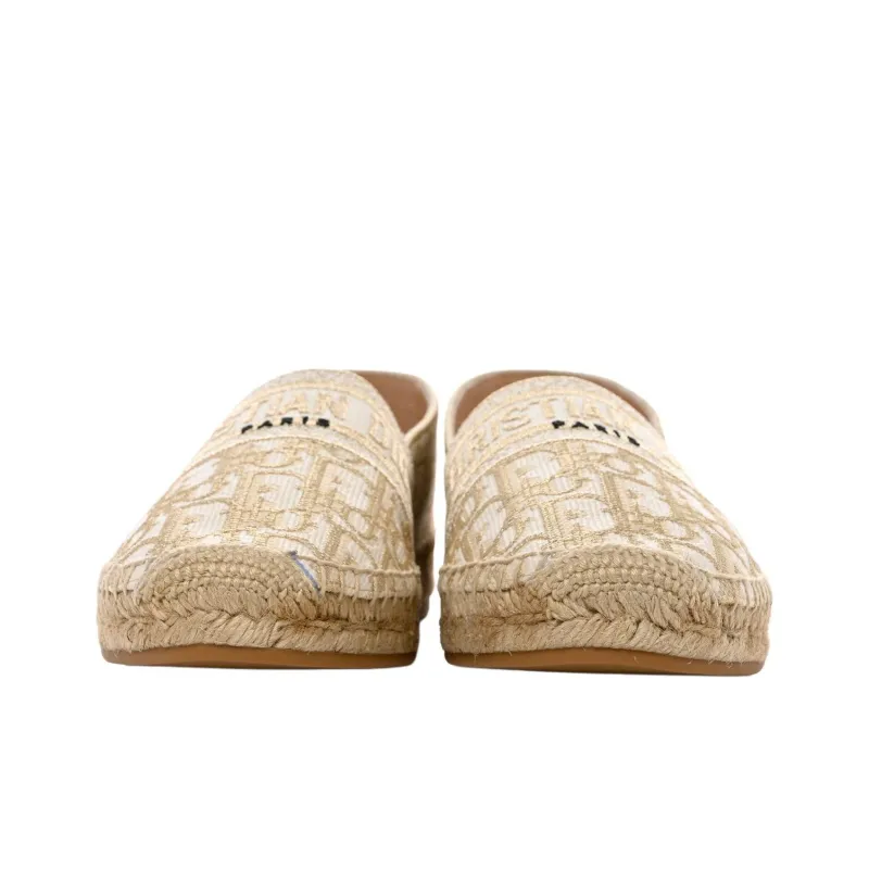DIOR Granville Flat Shoes Women's White Gold-4