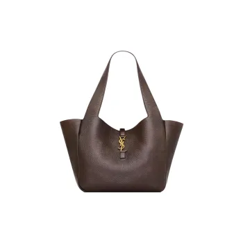 SAINT LAURENT Le5À7 BEA Grained Leather Shoulder Bag Women's Dark Brown