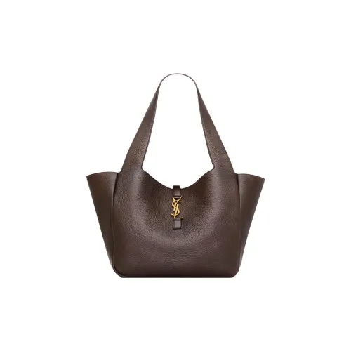 SAINT LAURENT Le5À7 BEA Grained Leather Shoulder Bag Women's Dark Brown