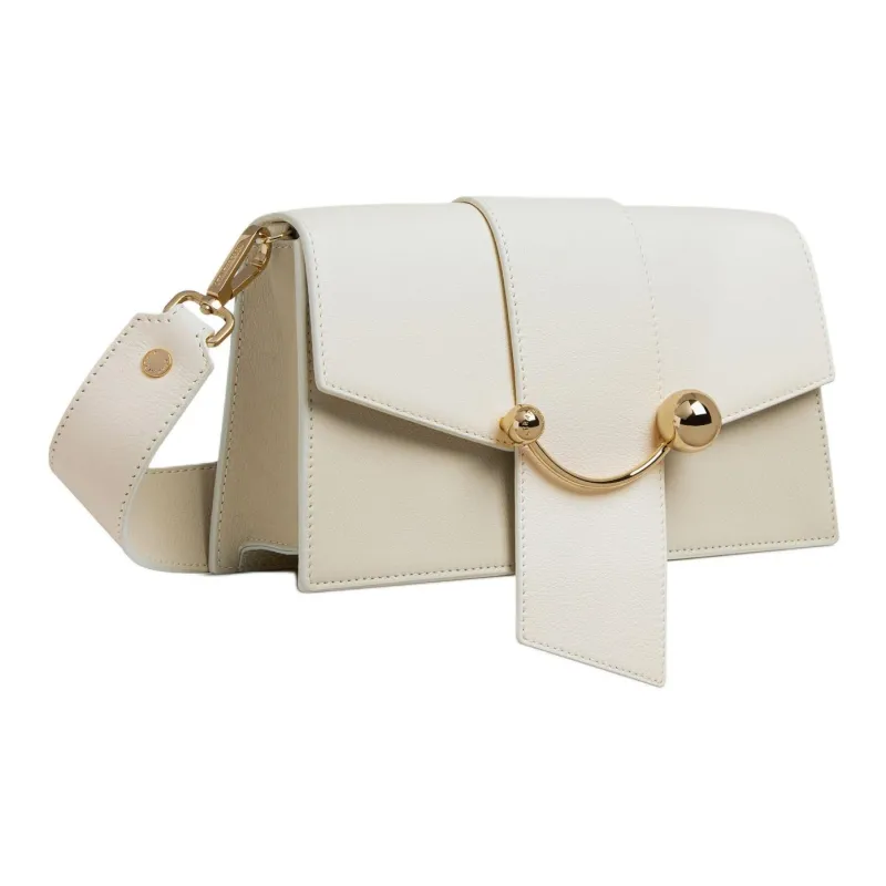 Strathberry Smooth Calf Leather Crossbody Bag Shoulder Bag Mini Women's Vanilla & White-1