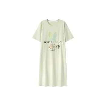 The Story Of The Flower Season Nightgown Set Women's Light Green