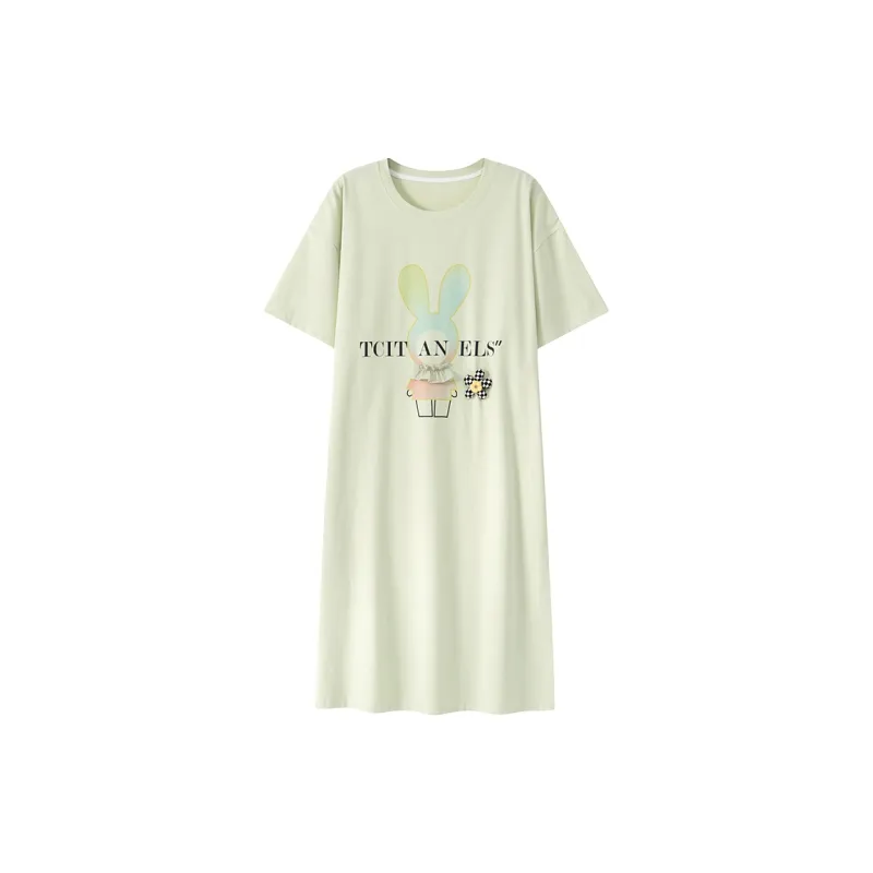 The Story Of The Flower Season Nightgown Set Women's Light Green-0