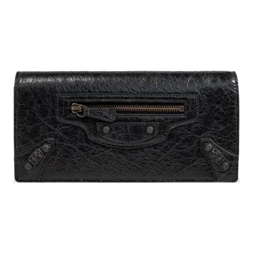 Balenciaga Lambskin Wallet Regular Women's Black