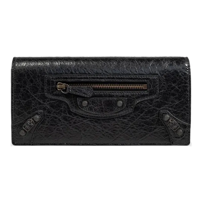 Balenciaga Lambskin Wallet Regular Women's Black-0