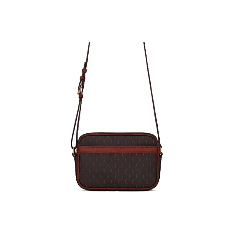 SAINT LAURENT LE MONOGRAMME Leather Canvas Bag One Shoulder Handbag Crossbody Bag Regular Men's Chestnut/Brown-1