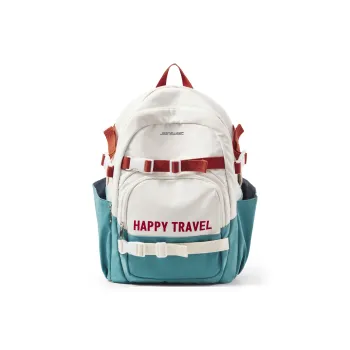 JEANSWEST Fabric Backpack Laptop Bag Regular Women's Blue White