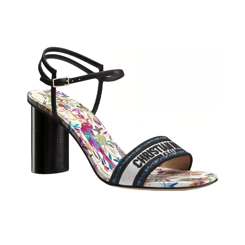 DIOR Dway Strap Sandals 8cm Women's White-2