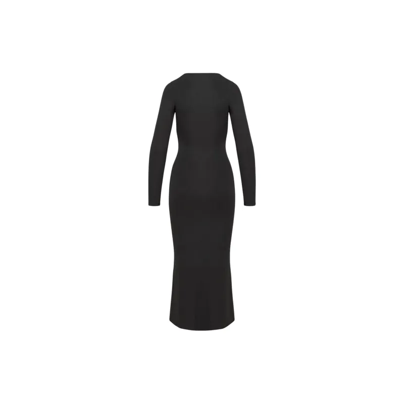 ARITZIA The Group By Babaton Luxe Lounge Serenity Dress Long-Sleeved Dresses Women's Black-1